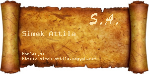 Simek Attila névjegykártya